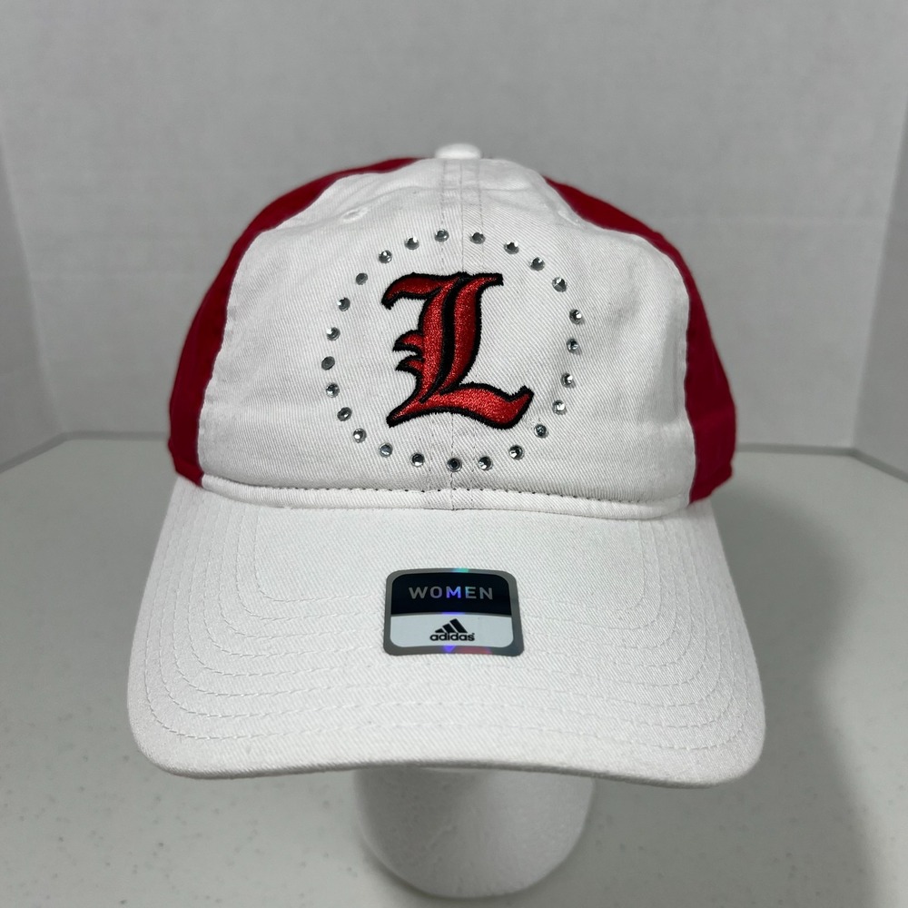 Adidas Womens Louisville Cardinals Red & White‎ with Rhinestones Hat Cap NWOT